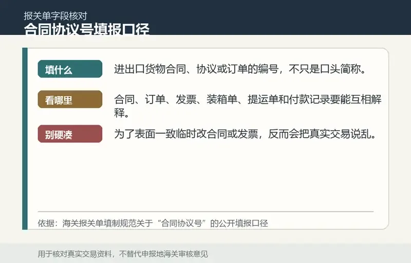 报关单合同协议号和合同号不一致，要不要改，先别急着说小问题