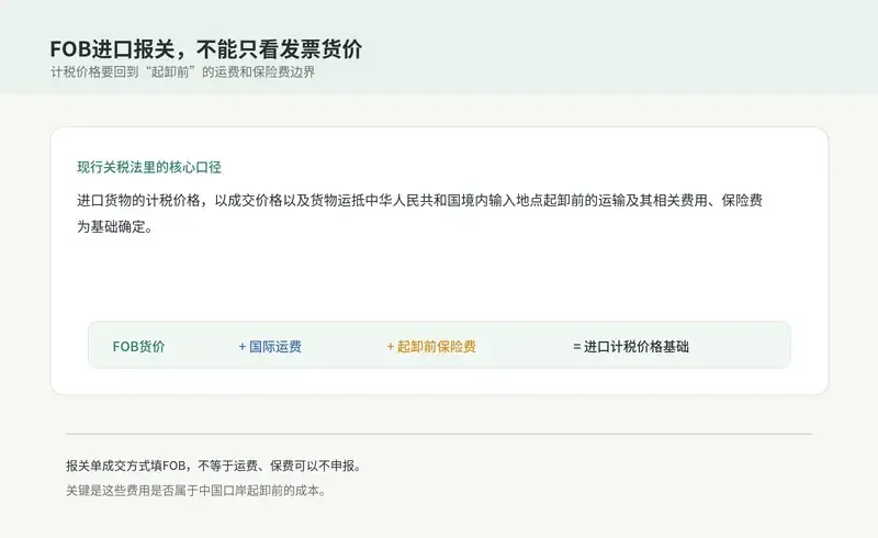 FOB进口报关需要填运费和保险吗，不能只看发票货价