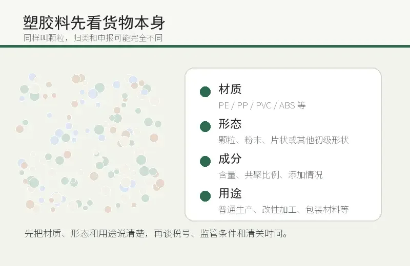 塑料粒进口清关能直接报吗？先分清新料、再生料和废料边界